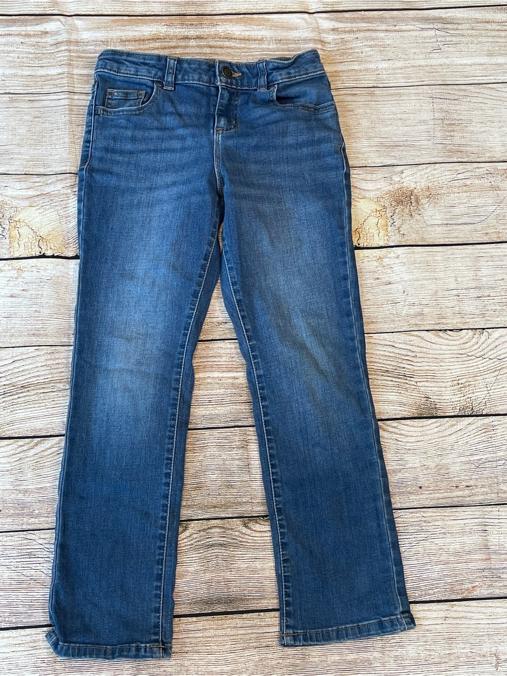 wonder nation Straight Leg Girls Jeans in Blue Wash
